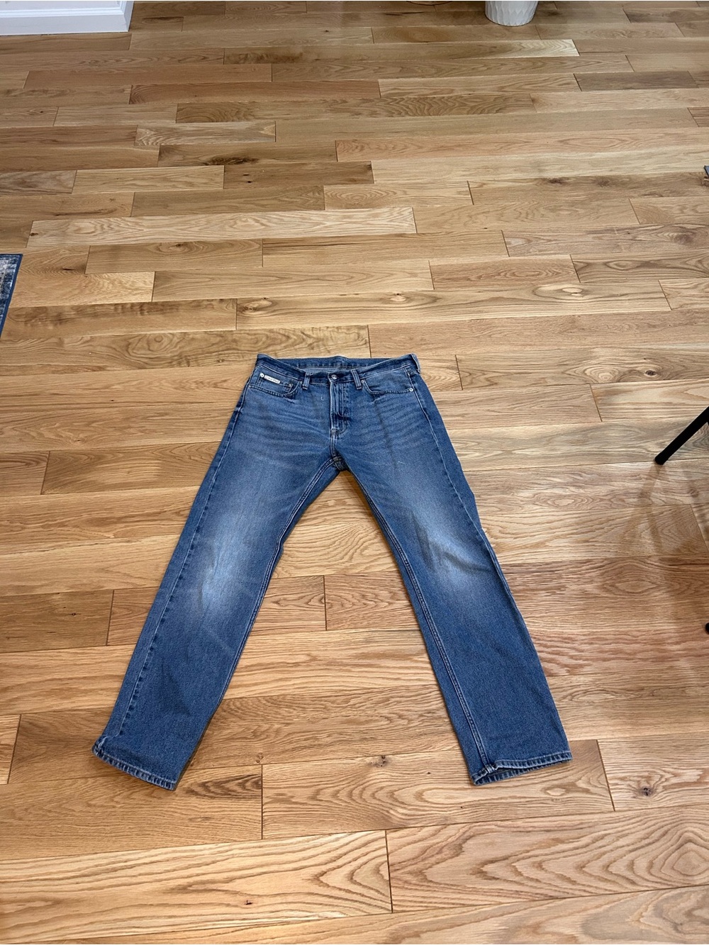 Calvin Klein Straight-Leg Blue Denim Jeans